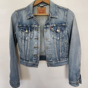 Levis Light Medium Wash Jean Denim Trucker Jacket Size XS